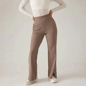 Athleta Venice Flare Pants Side Slits Elastic Waist